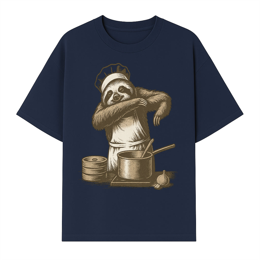 Chef Sloth Cooking Graphic Tee - Cute Animal Kitchen Design Funny Cooking Shirt for Food Lovers and Animal Enthusiasts - T-shirt 1758181723756.jpg