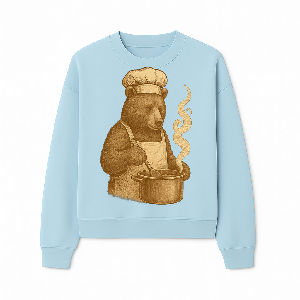 Chef Bear Cooking illustration - Vintage Art Print for Kitchen Decor or Animal Lover Gifts - Sweatshirt 1758181723825.jpg