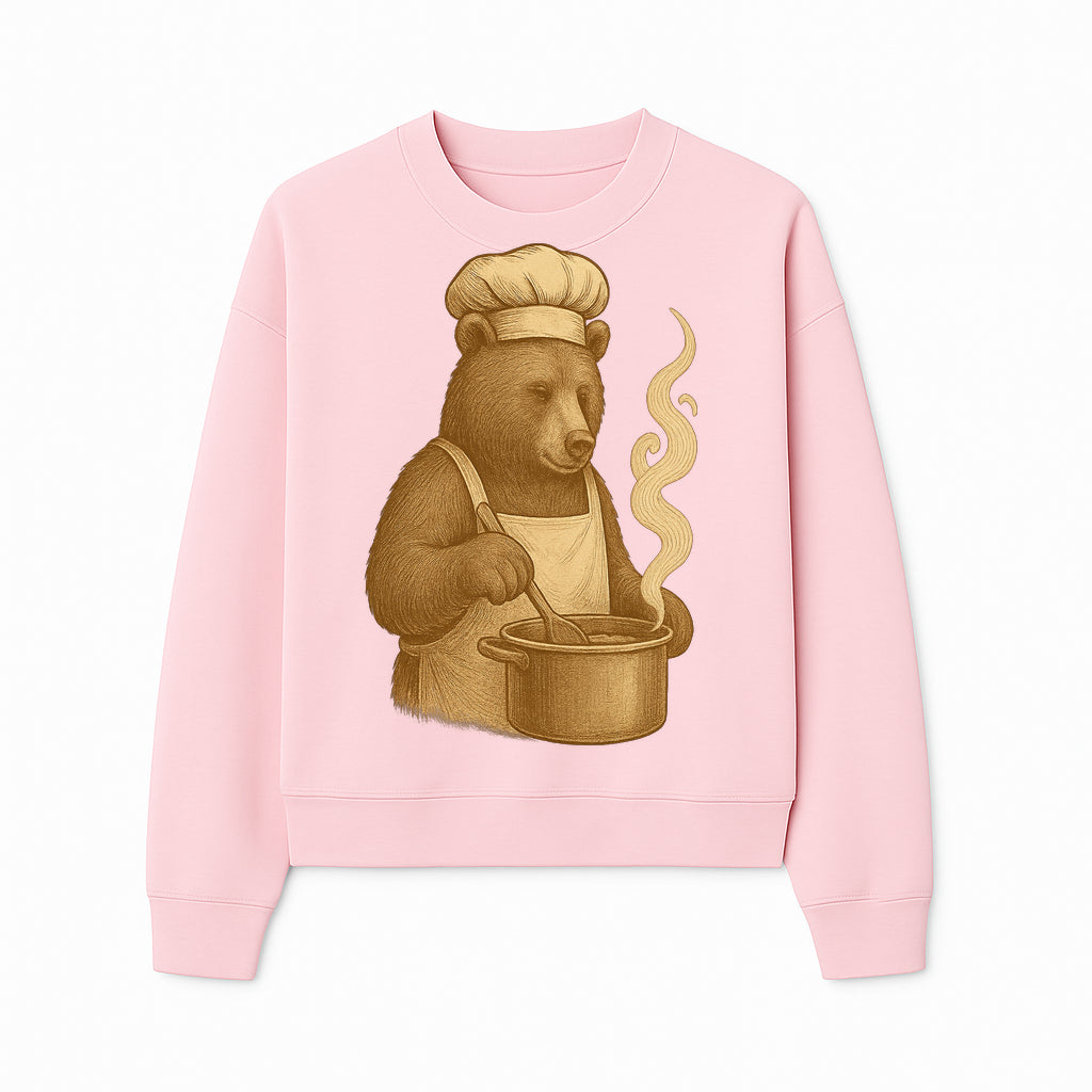Chef Bear Cooking illustration - Vintage Art Print for Kitchen Decor or Animal Lover Gifts - Sweatshirt 1758181723982.jpg