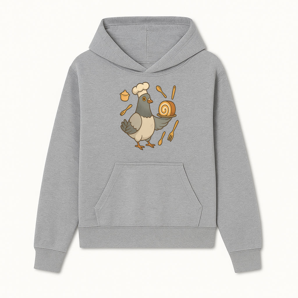 Chef Pigeon Serving Cake Design T-Shirt | Cute Bird Baking Graphic Tee | Fun Cooking Gift for Bird Lovers & Bakers - Hoodie 1758181724288.jpg