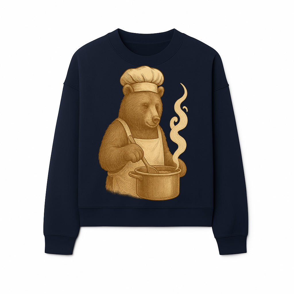 Chef Bear Cooking illustration - Vintage Art Print for Kitchen Decor or Animal Lover Gifts - Sweatshirt 1758181724302.jpg