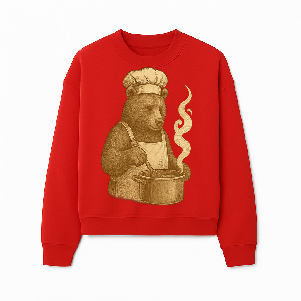 Chef Bear Cooking illustration - Vintage Art Print for Kitchen Decor or Animal Lover Gifts - Sweatshirt 1758181724431.jpg