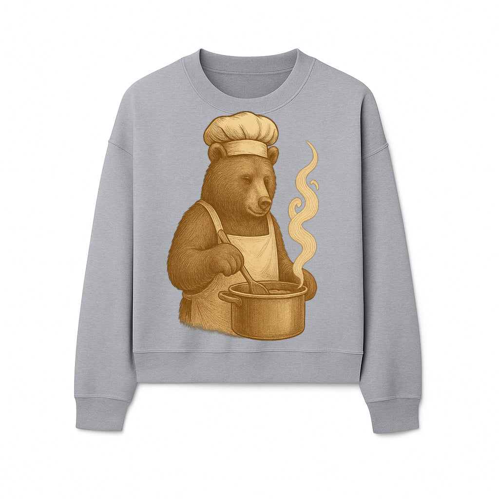 Chef Bear Cooking illustration - Vintage Art Print for Kitchen Decor or Animal Lover Gifts - Sweatshirt 1758181724570.jpg