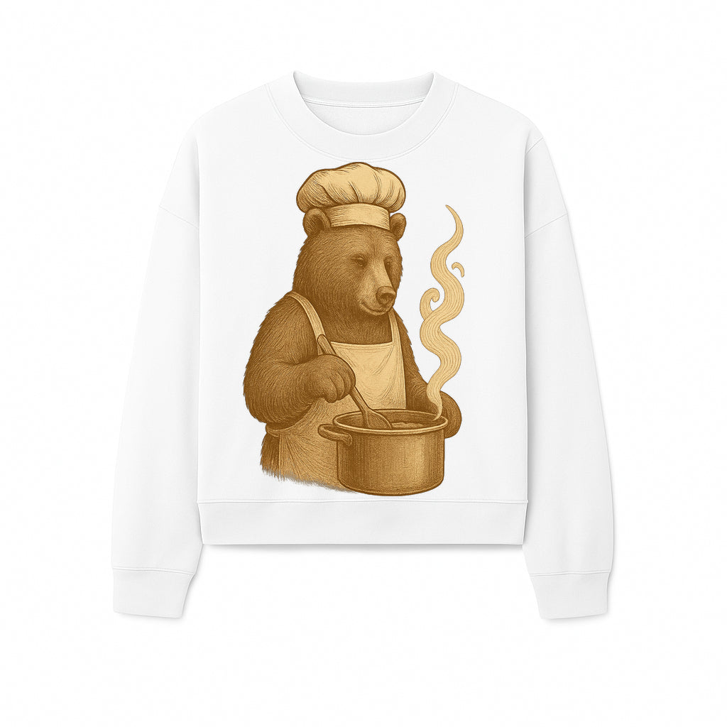 Chef Bear Cooking illustration - Vintage Art Print for Kitchen Decor or Animal Lover Gifts - Sweatshirt 1758181724709.jpg