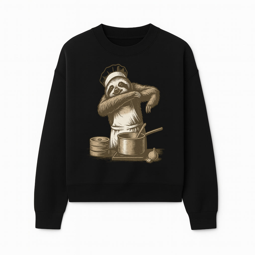 Chef Sloth Cooking Graphic Tee - Cute Animal Kitchen Design Funny Cooking Shirt for Food Lovers and Animal Enthusiasts - Sweatshirt 1758181725752.jpg