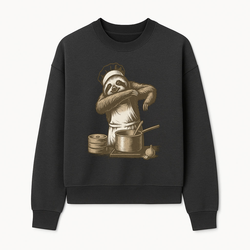 Chef Sloth Cooking Graphic Tee - Cute Animal Kitchen Design Funny Cooking Shirt for Food Lovers and Animal Enthusiasts - Sweatshirt 1758181725895.jpg