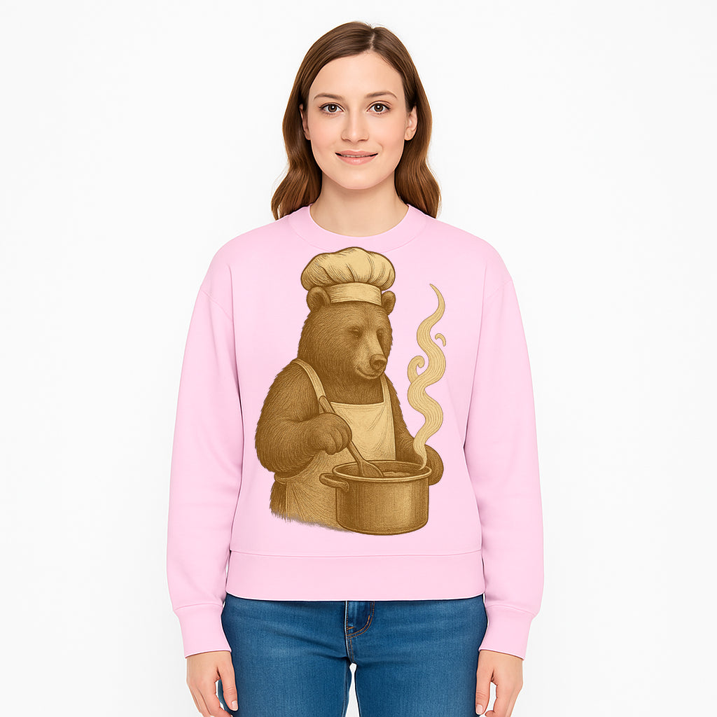 Chef Bear Cooking illustration - Vintage Art Print for Kitchen Decor or Animal Lover Gifts - Sweatshirt 1758181726021.jpg