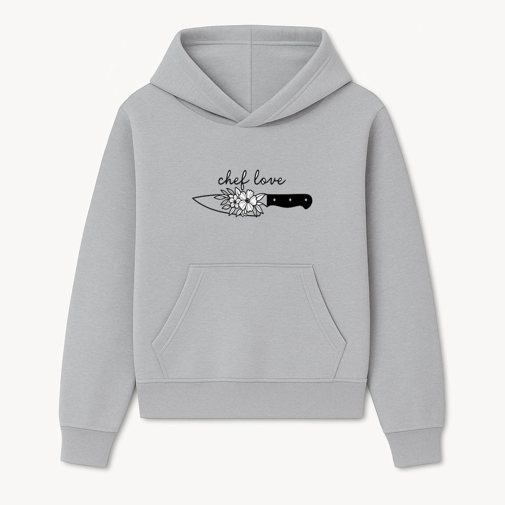 Chef Love Floral Knife Design - Kitchen Decor, Culinary Gift, Chef Gift Ideas, Hand Lettered Art, Cooking Enthusiast Gift - Hoodie 1758181726491.jpg