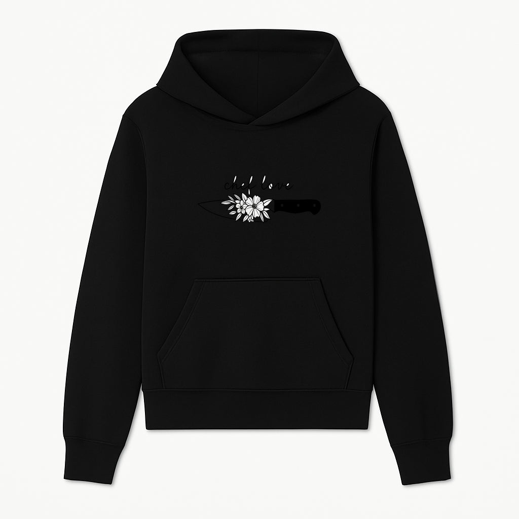 Chef Love Floral Knife Design - Kitchen Decor, Culinary Gift, Chef Gift Ideas, Hand Lettered Art, Cooking Enthusiast Gift - Hoodie 1758181726636.jpg