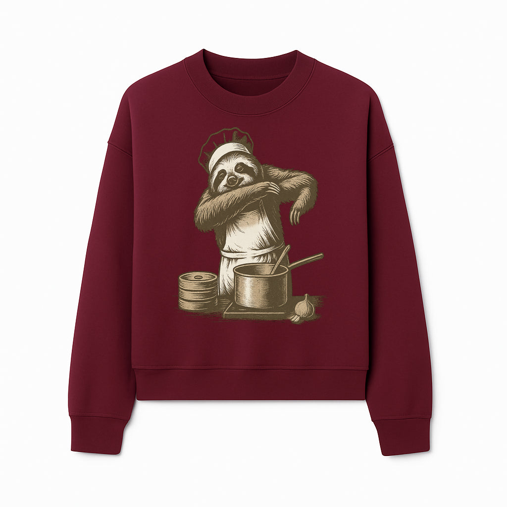 Chef Sloth Cooking Graphic Tee - Cute Animal Kitchen Design Funny Cooking Shirt for Food Lovers and Animal Enthusiasts - Sweatshirt 1758181726643.jpg