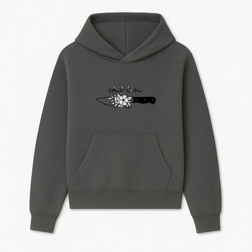 Chef Love Floral Knife Design - Kitchen Decor, Culinary Gift, Chef Gift Ideas, Hand Lettered Art, Cooking Enthusiast Gift - Hoodie 1758181726785.jpg