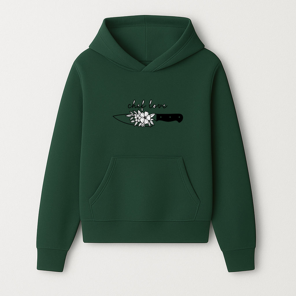 Chef Love Floral Knife Design - Kitchen Decor, Culinary Gift, Chef Gift Ideas, Hand Lettered Art, Cooking Enthusiast Gift - Hoodie 1758181726910.jpg