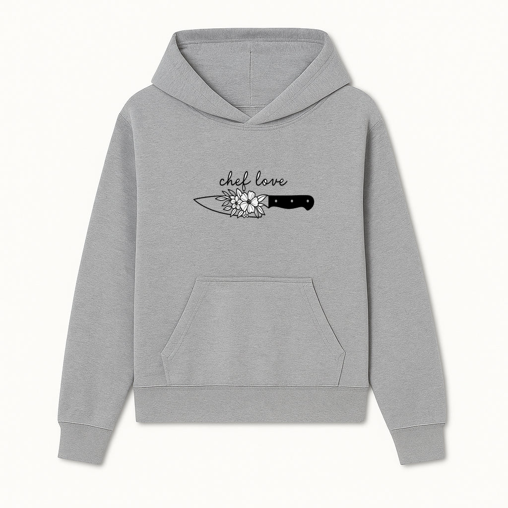 Chef Love Floral Knife Design - Kitchen Decor, Culinary Gift, Chef Gift Ideas, Hand Lettered Art, Cooking Enthusiast Gift - Hoodie 1758181727054.jpg