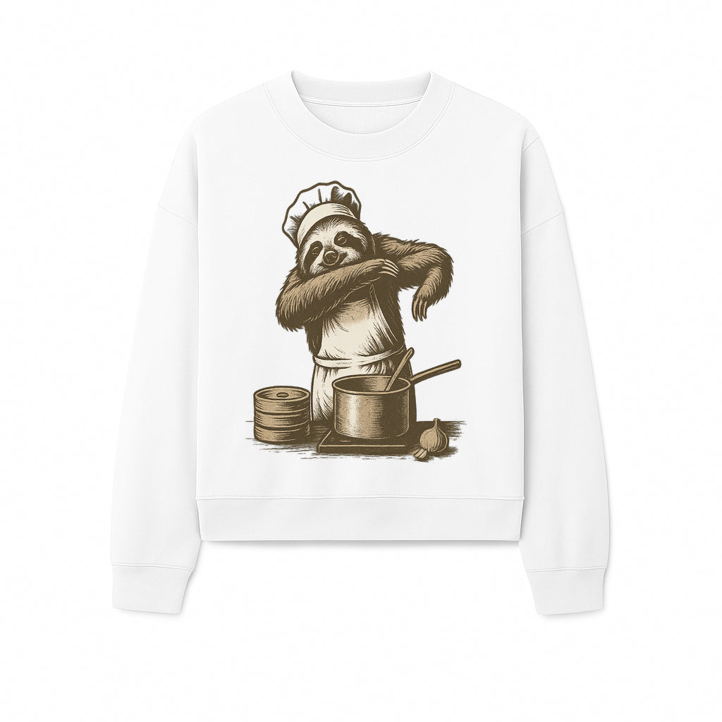 Chef Sloth Cooking Graphic Tee - Cute Animal Kitchen Design Funny Cooking Shirt for Food Lovers and Animal Enthusiasts - Sweatshirt 1758181727171.jpg