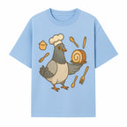 Chef Pigeon Serving Cake Design T-Shirt | Cute Bird Baking Graphic Tee | Fun Cooking Gift for Bird Lovers & Bakers - T-shirt 1758181727345.jpg
