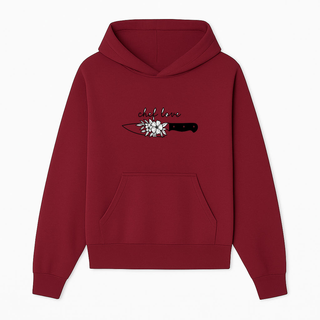 Chef Love Floral Knife Design - Kitchen Decor, Culinary Gift, Chef Gift Ideas, Hand Lettered Art, Cooking Enthusiast Gift - Hoodie 1758181727463.jpg