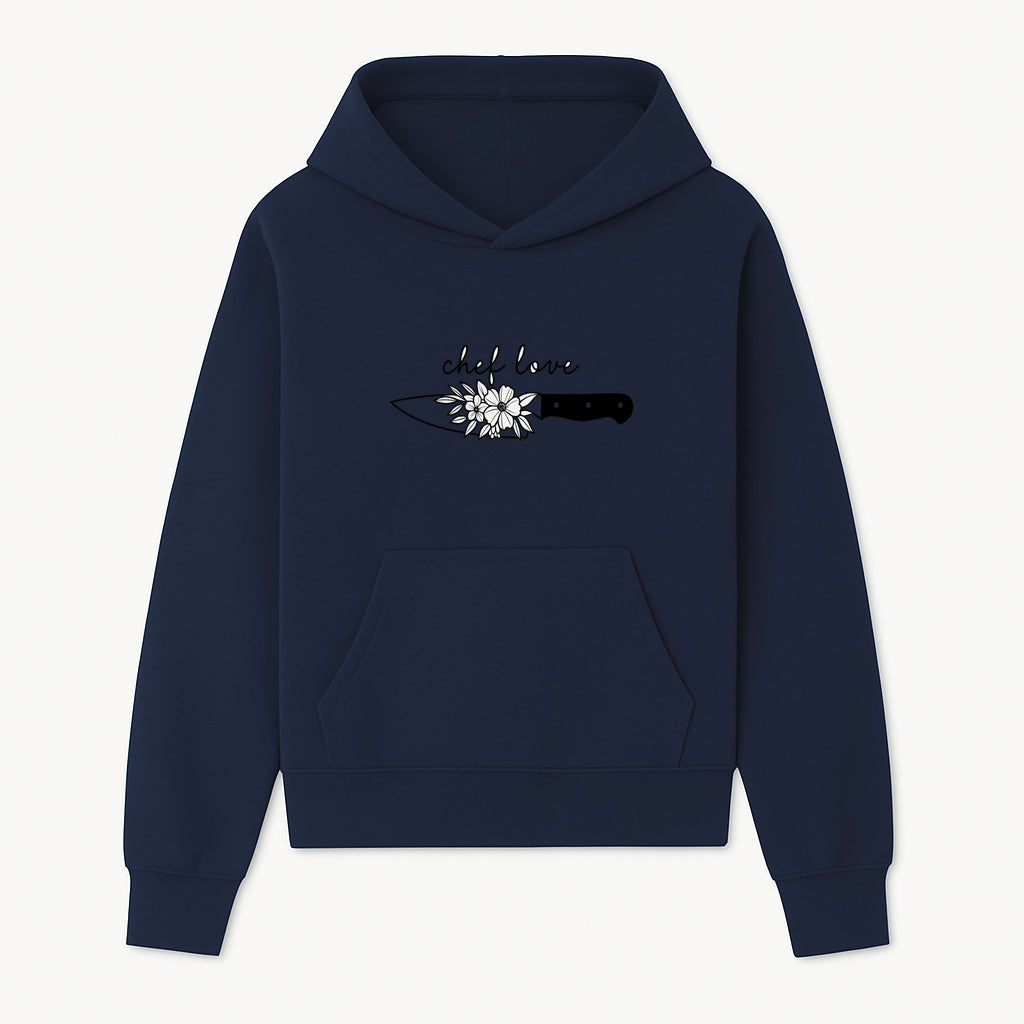 Chef Love Floral Knife Design - Kitchen Decor, Culinary Gift, Chef Gift Ideas, Hand Lettered Art, Cooking Enthusiast Gift - Hoodie 1758181727636.jpg