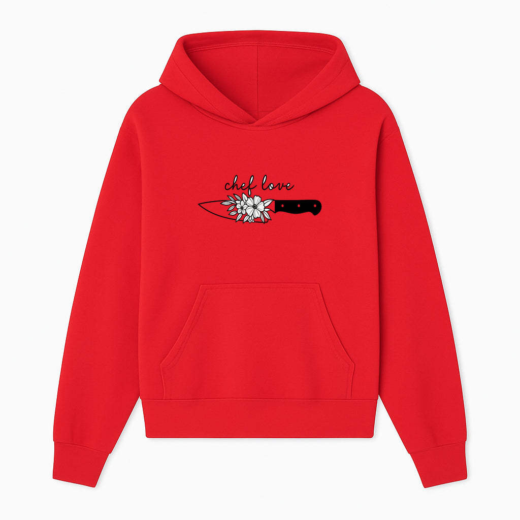 Chef Love Floral Knife Design - Kitchen Decor, Culinary Gift, Chef Gift Ideas, Hand Lettered Art, Cooking Enthusiast Gift - Hoodie 1758181727792.jpg
