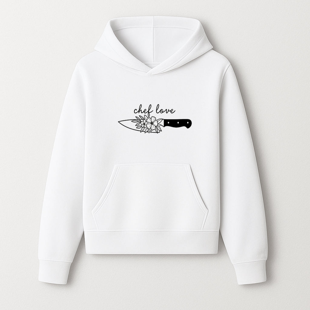 Chef Love Floral Knife Design - Kitchen Decor, Culinary Gift, Chef Gift Ideas, Hand Lettered Art, Cooking Enthusiast Gift - Hoodie 1758181728122.jpg