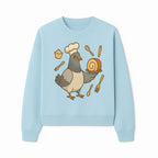 Chef Pigeon Serving Cake Design T-Shirt | Cute Bird Baking Graphic Tee | Fun Cooking Gift for Bird Lovers & Bakers - Sweatshirt 1758181730309.jpg