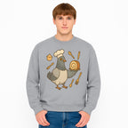 Chef Pigeon Serving Cake Design T-Shirt | Cute Bird Baking Graphic Tee | Fun Cooking Gift for Bird Lovers & Bakers - Sweatshirt 1758181732289.jpg