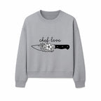 Chef Love Floral Knife Design - Kitchen Decor, Culinary Gift, Chef Gift Ideas, Hand Lettered Art, Cooking Enthusiast Gift - Sweatshirt 1758181734186.jpg