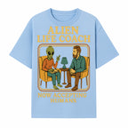 Alien Life Coach Illustration | Quirky Counseling Art | Now Accepting Humans | Fun Home Decor | Unique Gift for Science Fiction Fans - T-shirt 1758186536433.jpg