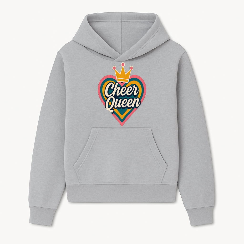 Cheer Queen Vintage Heart Design T-Shirt, Fun Cheerleading Apparel for Cheerleaders and Fans, Colorful Graphic Tee - Hoodie 1758186538480.jpg