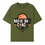 Basketball Coach Logo Design | Sports Coaching Emblem | Orange & Black Graphic for Coaches & Teams - T-shirt 1758186538768.jpg