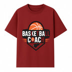 Basketball Coach Logo Design | Sports Coaching Emblem | Orange & Black Graphic for Coaches & Teams - T-shirt 1758186539371.jpg