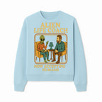 Alien Life Coach Illustration | Quirky Counseling Art | Now Accepting Humans | Fun Home Decor | Unique Gift for Science Fiction Fans - Sweatshirt 1758186539472.jpg