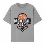 Basketball Coach Logo Design | Sports Coaching Emblem | Orange & Black Graphic for Coaches & Teams - T-shirt 1758186539838.jpg