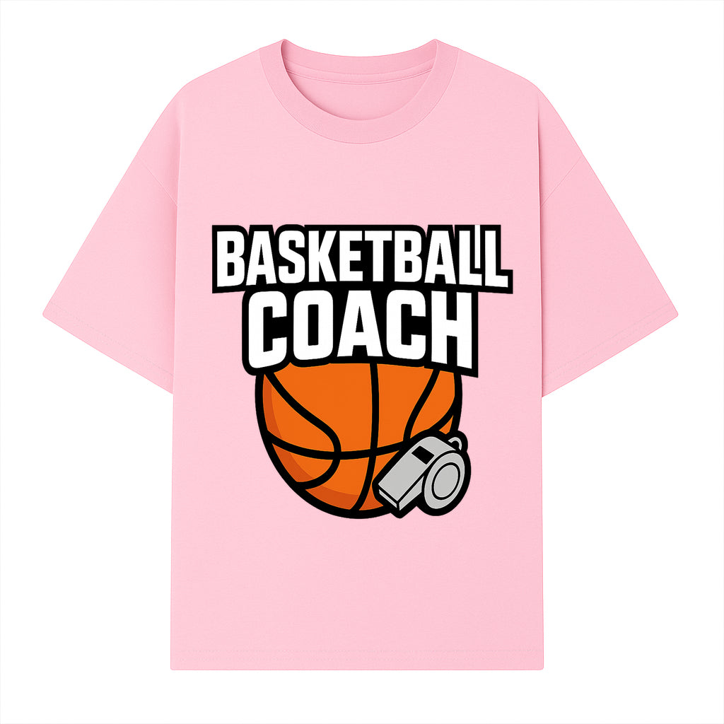 Basketball Coach Graphic Tee - Sports Coaching T-Shirt with Whistle and Ball Design for Coaches and Players - T-shirt 1758186540162.jpg