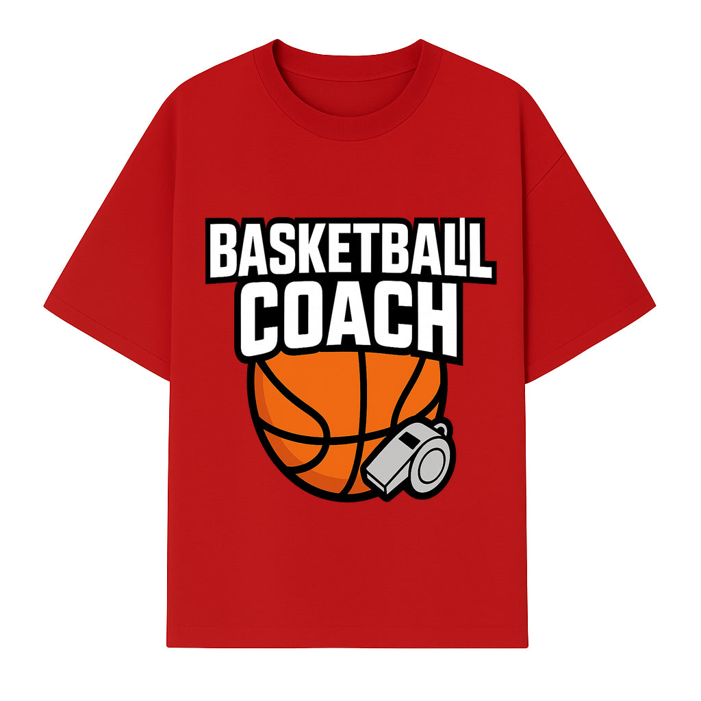 Basketball Coach Graphic Tee - Sports Coaching T-Shirt with Whistle and Ball Design for Coaches and Players - T-shirt 1758186540579.jpg