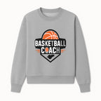 Basketball Coach Logo Design | Sports Coaching Emblem | Orange & Black Graphic for Coaches & Teams - Sweatshirt 1758186541427.jpg