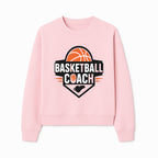 Basketball Coach Logo Design | Sports Coaching Emblem | Orange & Black Graphic for Coaches & Teams - Sweatshirt 1758186542293.jpg