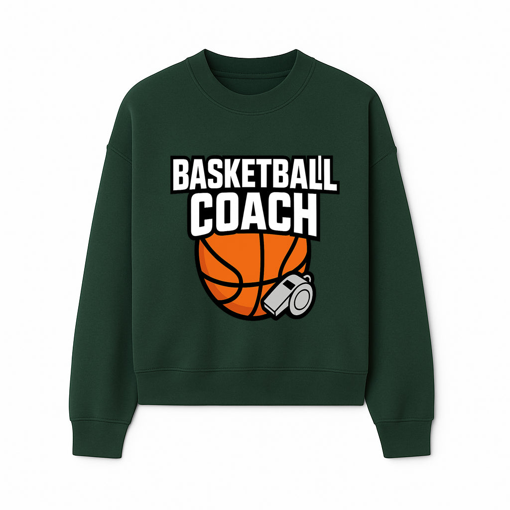 Basketball Coach Graphic Tee - Sports Coaching T-Shirt with Whistle and Ball Design for Coaches and Players - Sweatshirt 1758186542744.jpg