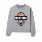 Basketball Coach Logo Design | Sports Coaching Emblem | Orange & Black Graphic for Coaches & Teams - Sweatshirt 1758186542854.jpg