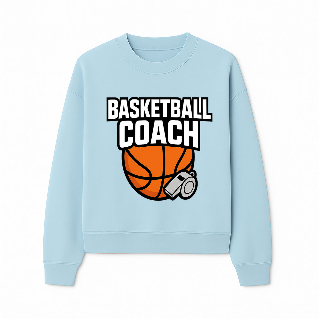 Basketball Coach Graphic Tee - Sports Coaching T-Shirt with Whistle and Ball Design for Coaches and Players - Sweatshirt 1758186542988.jpg