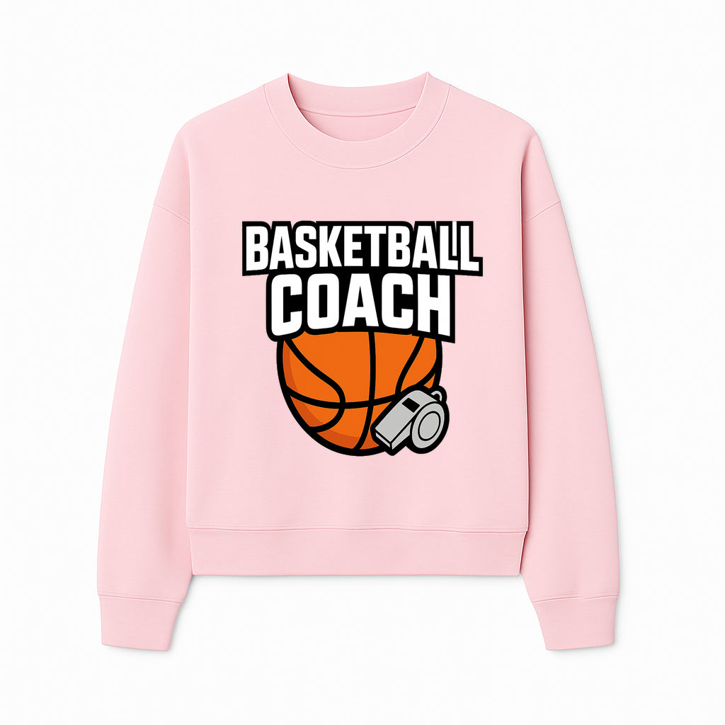 Basketball Coach Graphic Tee - Sports Coaching T-Shirt with Whistle and Ball Design for Coaches and Players - Sweatshirt 1758186543137.jpg