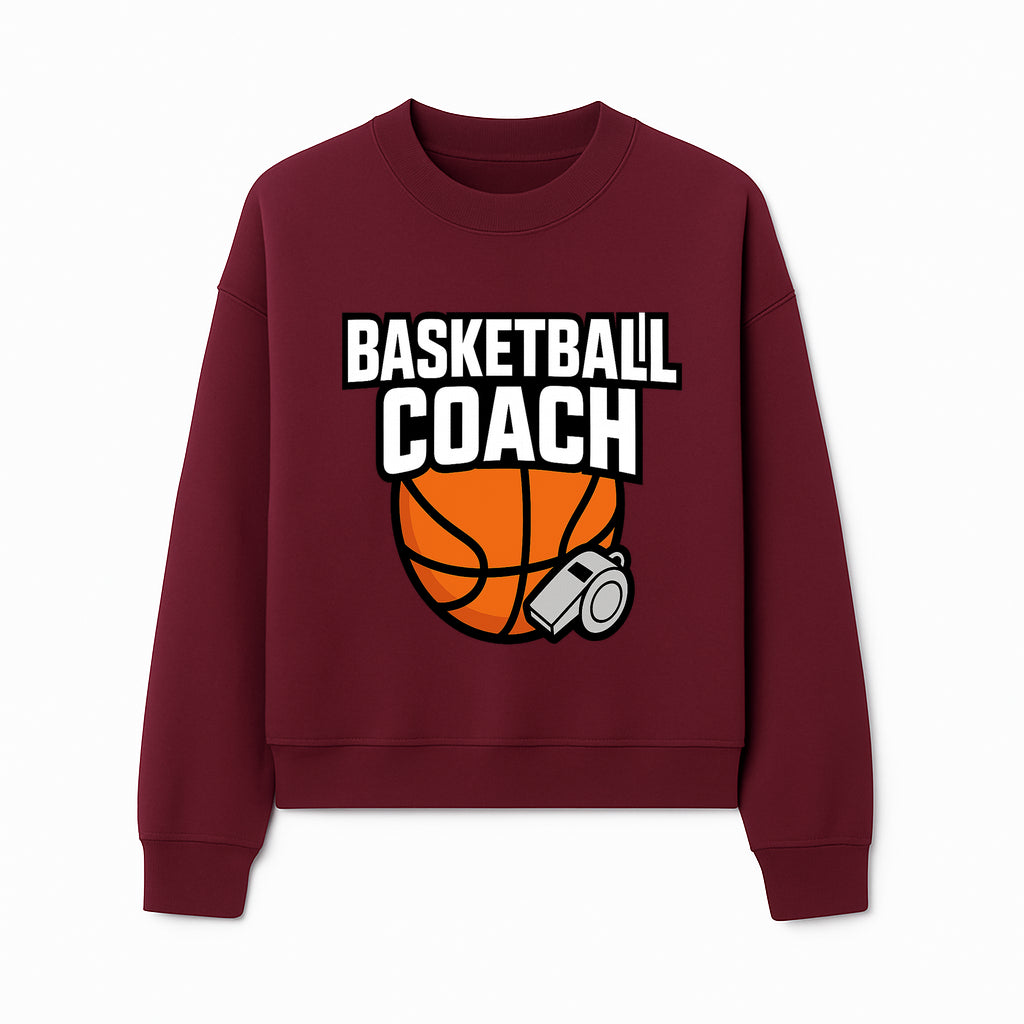 Basketball Coach Graphic Tee - Sports Coaching T-Shirt with Whistle and Ball Design for Coaches and Players - Sweatshirt 1758186543258.jpg