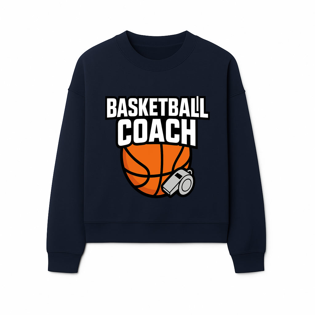 Basketball Coach Graphic Tee - Sports Coaching T-Shirt with Whistle and Ball Design for Coaches and Players - Sweatshirt 1758186543406.jpg