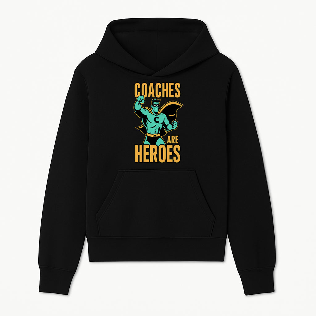 Coaches Are Heroes - Superhero Coach Illustration Graphic Tee for Sports Enthusiasts, Team Coaches, and Motivational Gifts - Hoodie 1758186543551.jpg