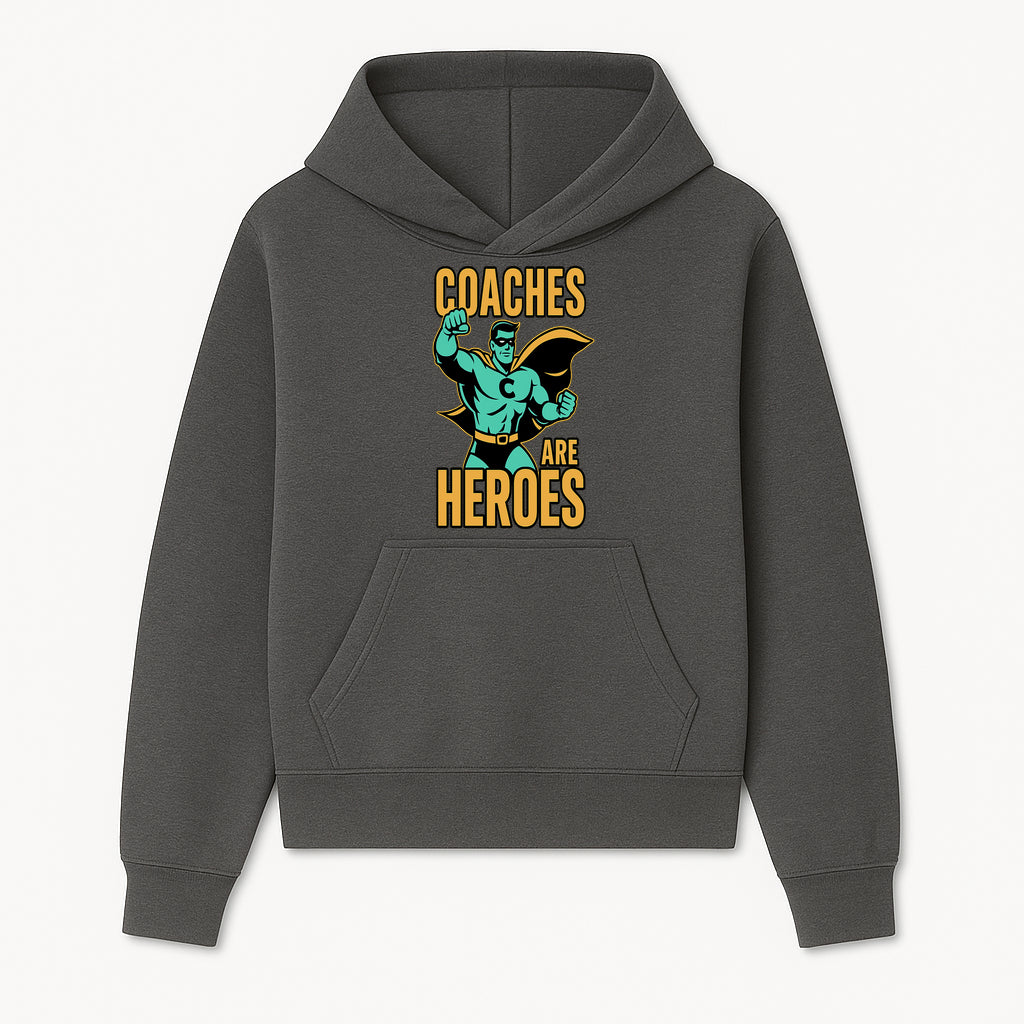 Coaches Are Heroes - Superhero Coach Illustration Graphic Tee for Sports Enthusiasts, Team Coaches, and Motivational Gifts - Hoodie 1758186543685.jpg