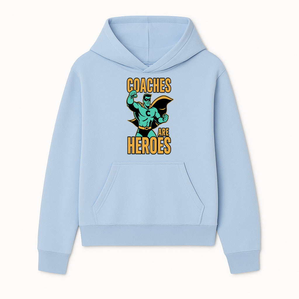 Coaches Are Heroes - Superhero Coach Illustration Graphic Tee for Sports Enthusiasts, Team Coaches, and Motivational Gifts - Hoodie 1758186544112.jpg