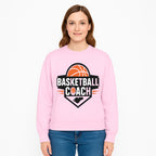 Basketball Coach Logo Design | Sports Coaching Emblem | Orange & Black Graphic for Coaches & Teams - Sweatshirt 1758186544320.jpg