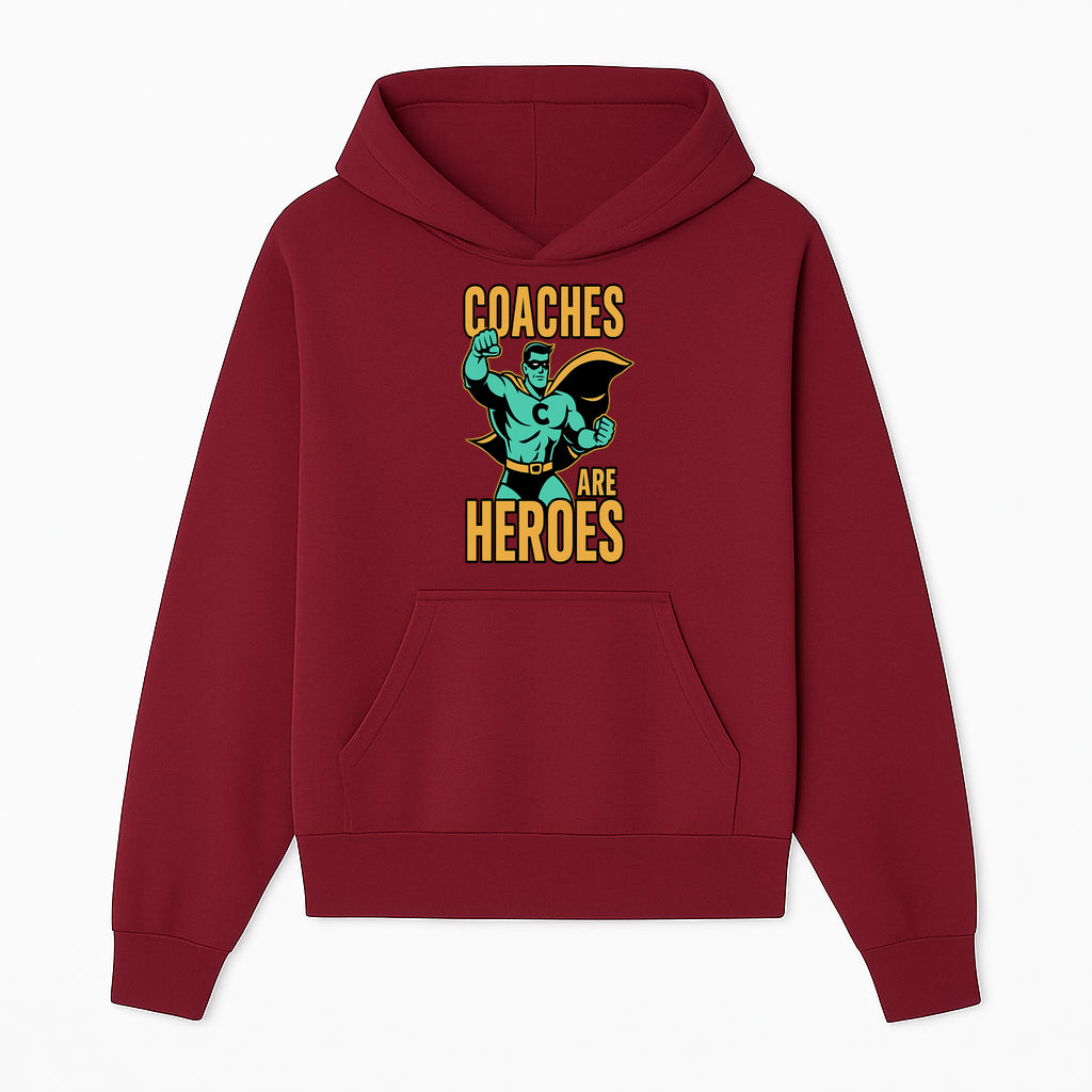 Coaches Are Heroes - Superhero Coach Illustration Graphic Tee for Sports Enthusiasts, Team Coaches, and Motivational Gifts - Hoodie 1758186544484.jpg