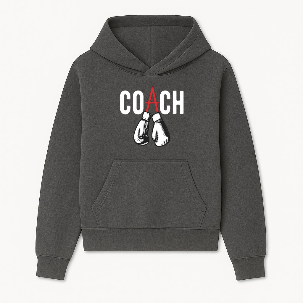 Boxing Coach Graphic T-Shirt with Punching Gloves Design, Sports Apparel for Coaches and Athletes, Motivational Workout Clothing - Hoodie 1758186546805.jpg