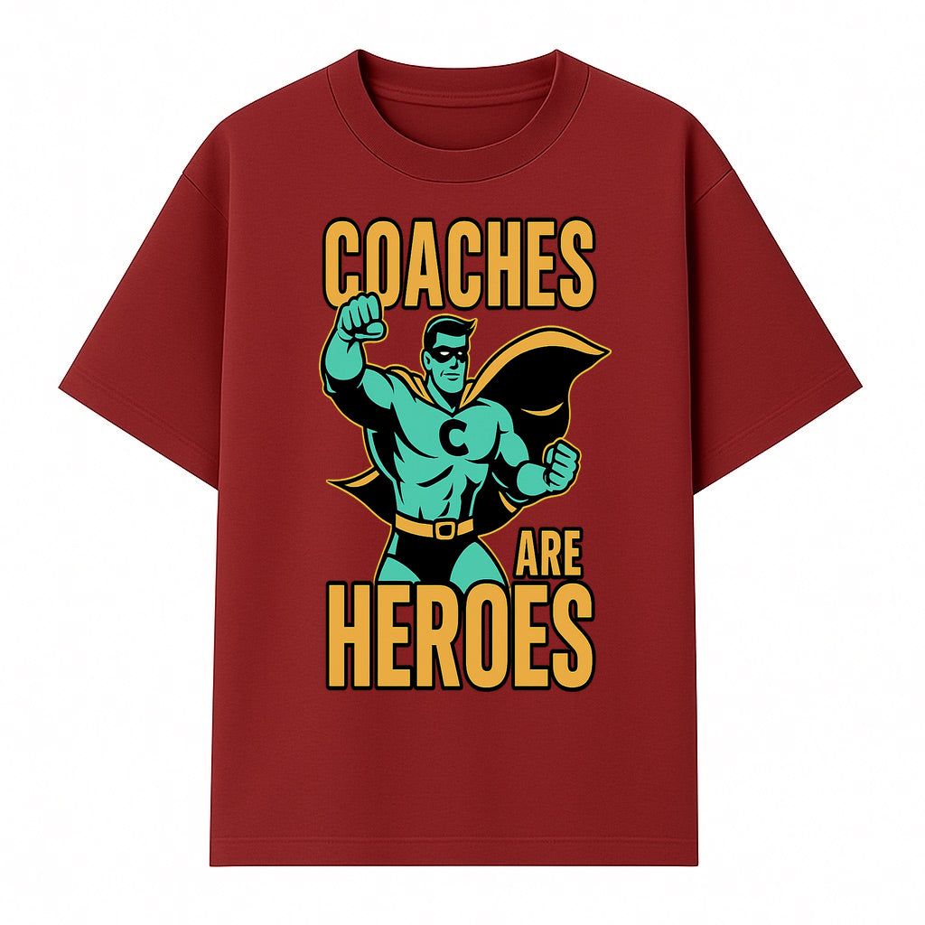 Coaches Are Heroes - Superhero Coach Illustration Graphic Tee for Sports Enthusiasts, Team Coaches, and Motivational Gifts - T-shirt 1758186547483.jpg