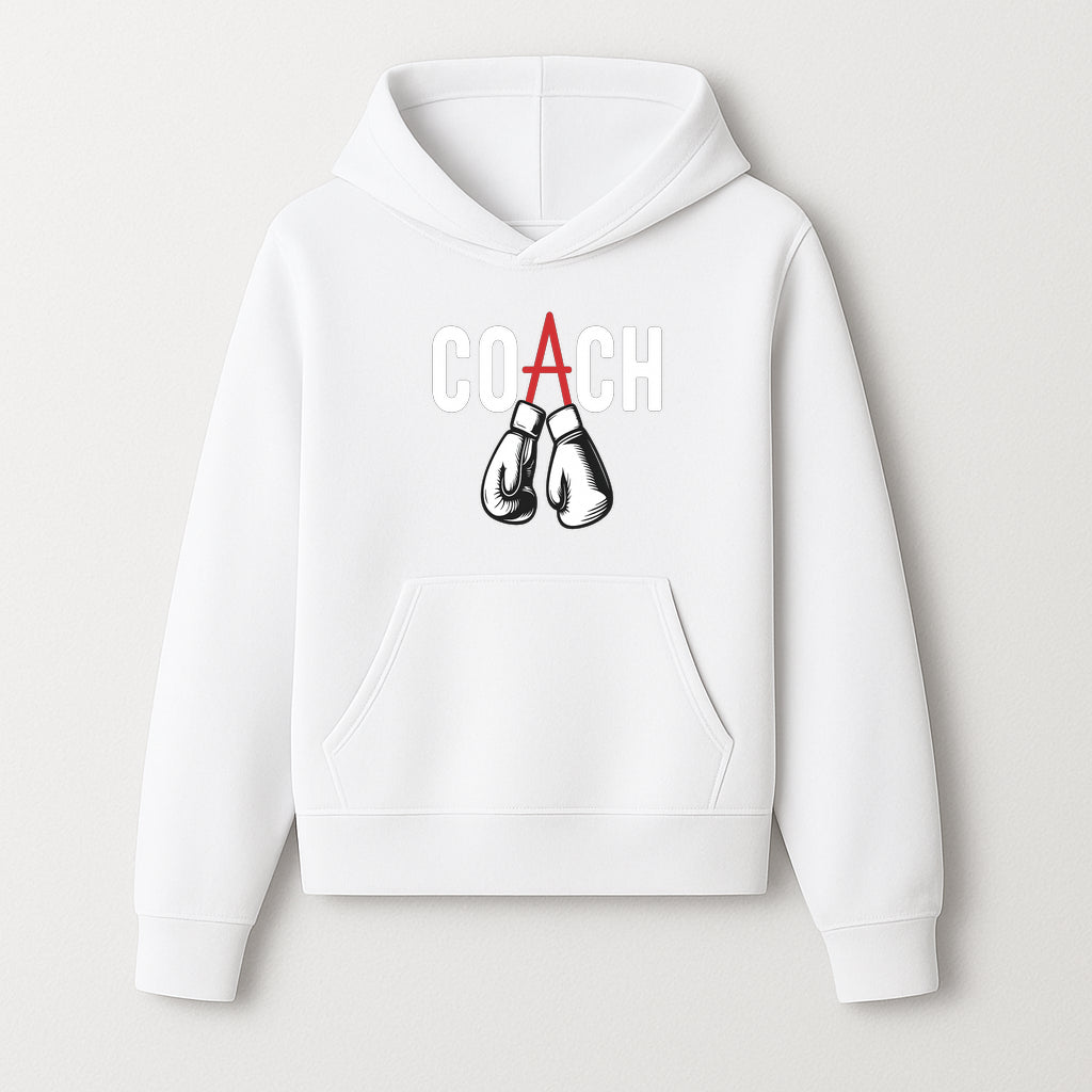 Boxing Coach Graphic T-Shirt with Punching Gloves Design, Sports Apparel for Coaches and Athletes, Motivational Workout Clothing - Hoodie 1758186548148.jpg